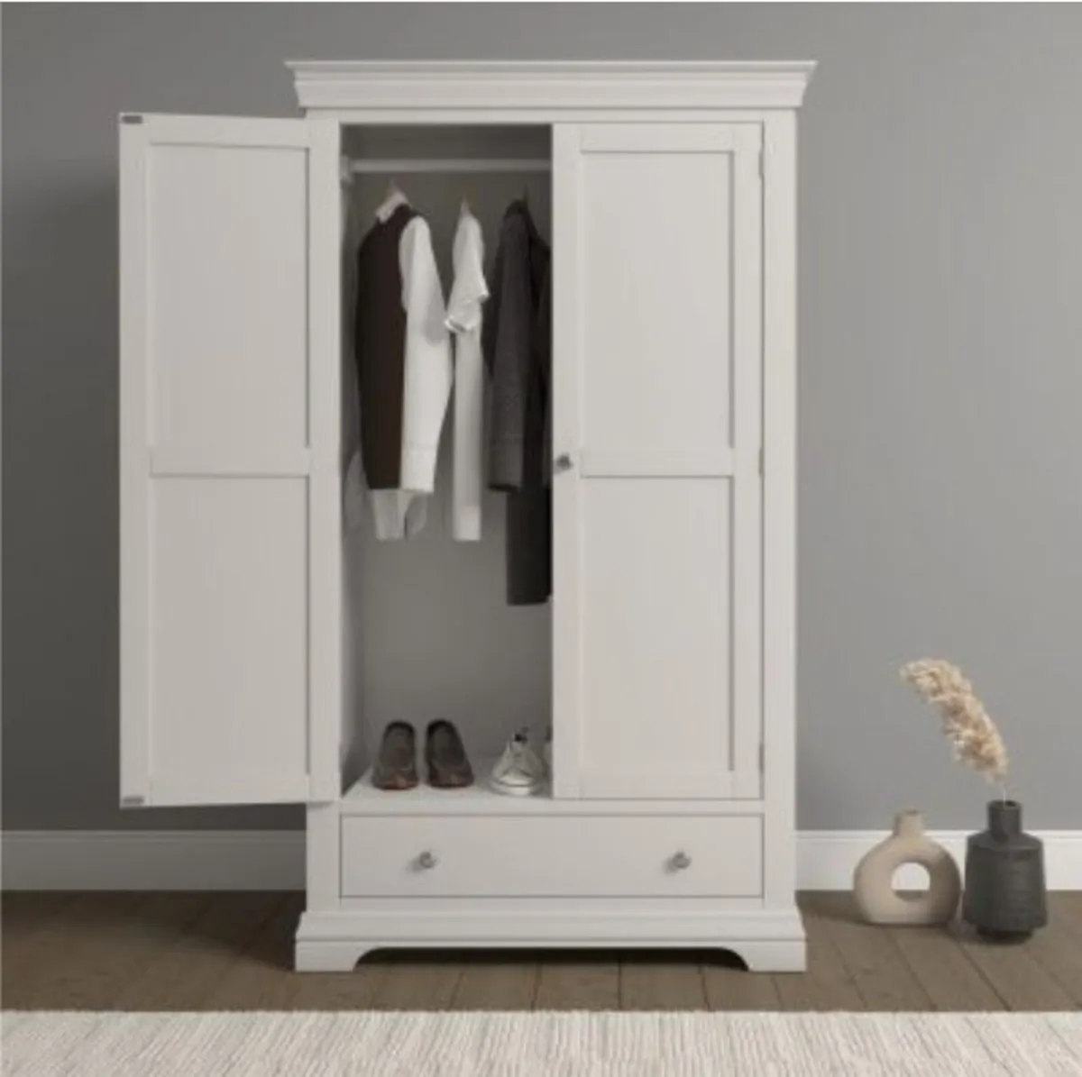 Bordeaux 2 Door Wardrobe Ivory - Image 2