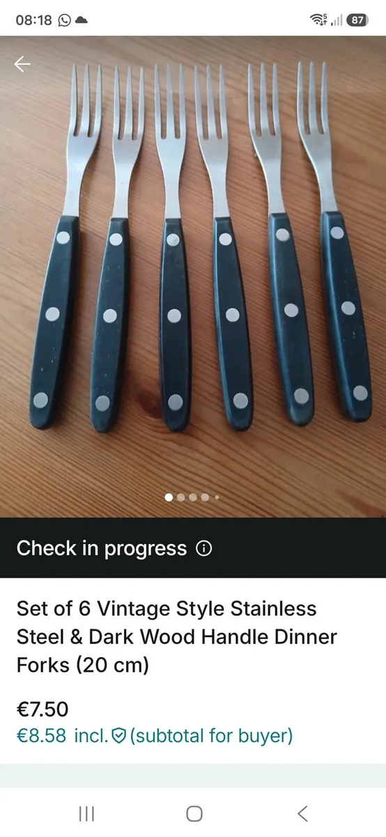 A 12-piece stainless steel steak knife and fork se - Image 4