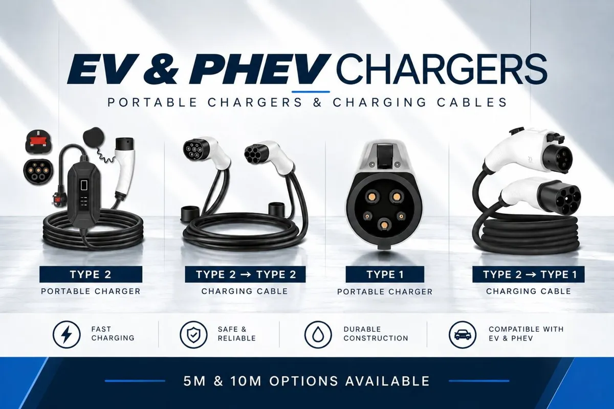 [NEW] EV & PHEV Chargers & Cables: Type 1 / Type 2 - Image 1