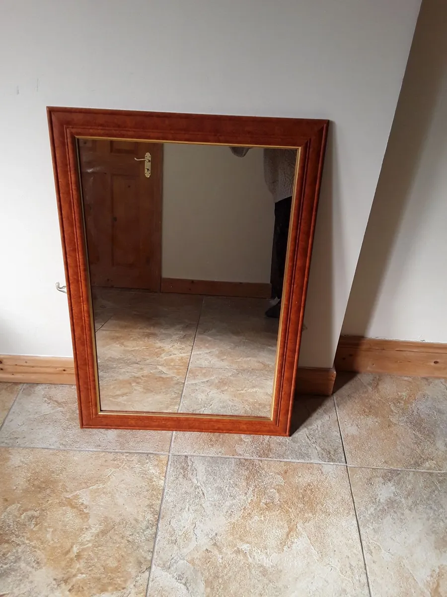 Lovely large mirror new Leather frame - Image 1