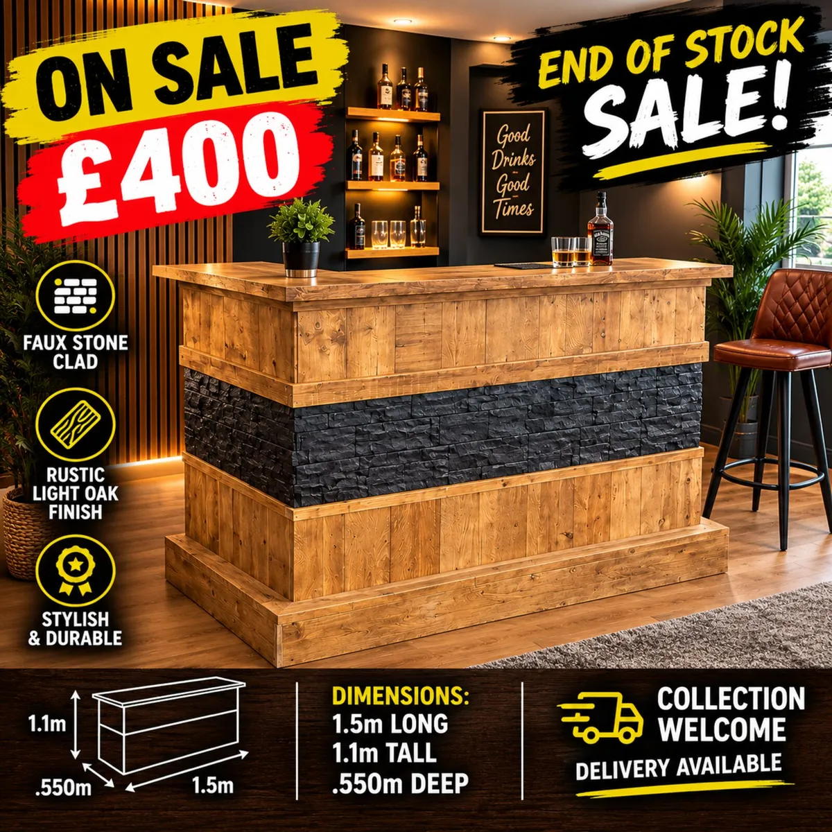 Rustic home bar