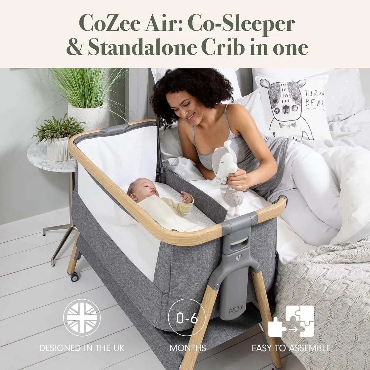 Tutti Bambini Cozee Air Bedside Crib - Image 3