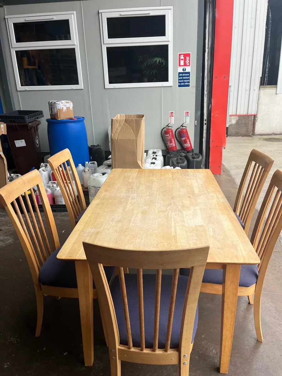 Solid Wooden Dining Table & 5 Chairs - Image 3