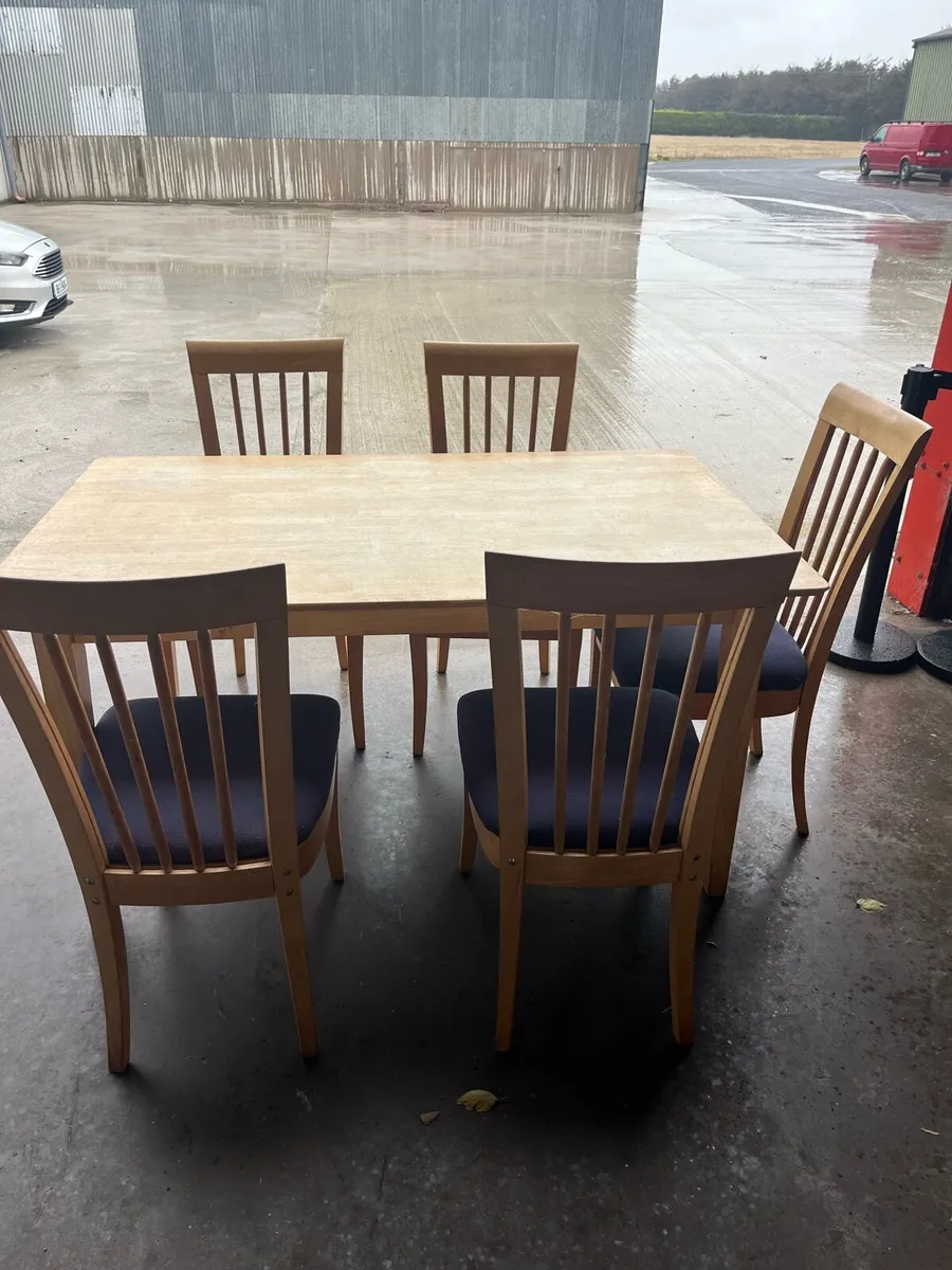 Solid Wooden Dining Table & 5 Chairs - Image 4