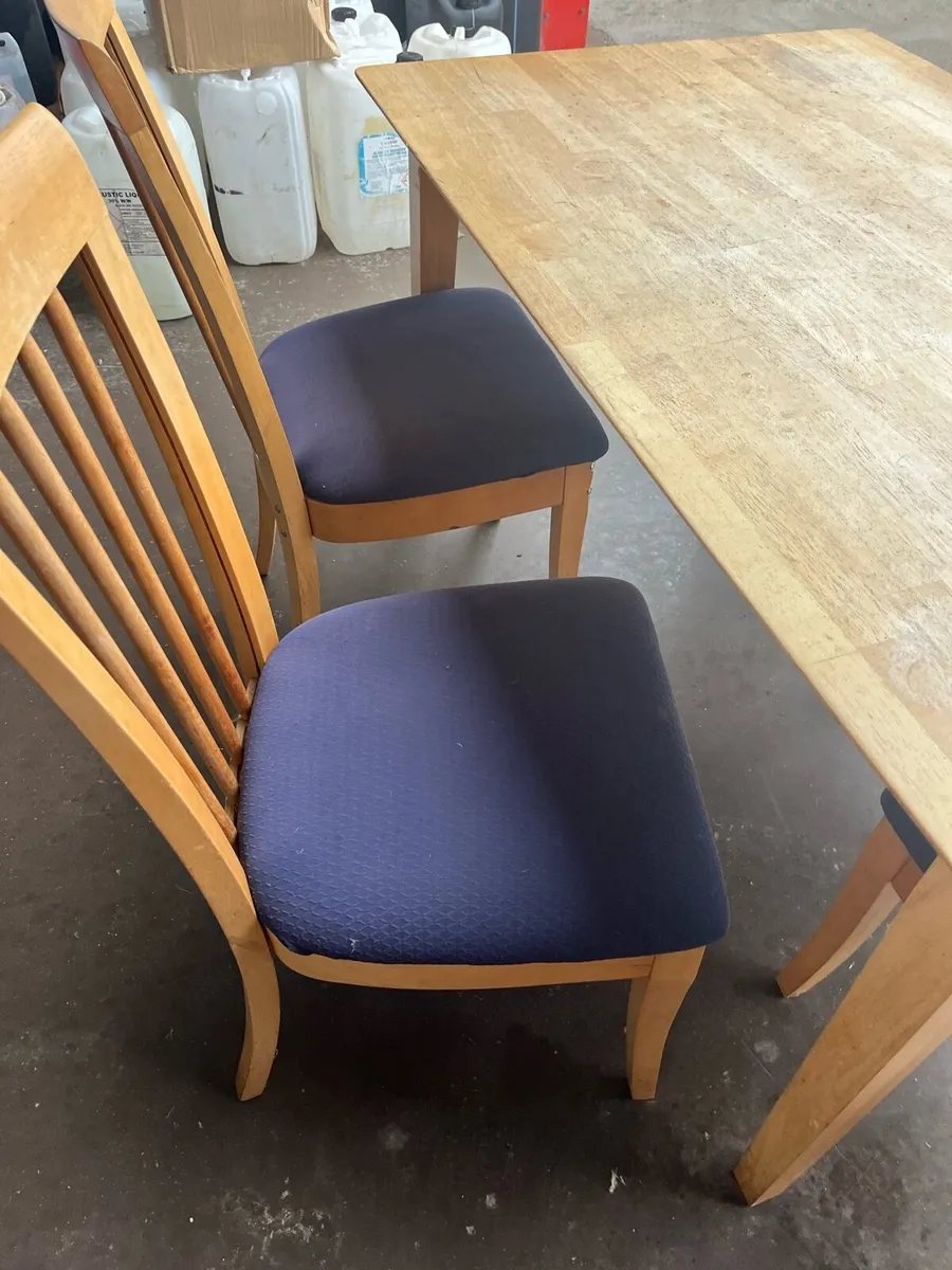 Solid Wooden Dining Table & 5 Chairs - Image 2