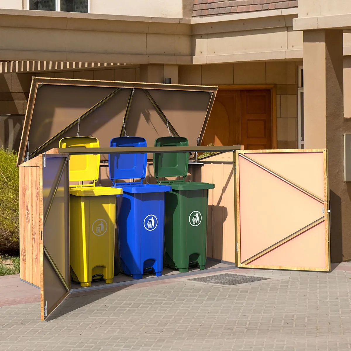 🗑️ 7x3 STEEL 3-WHEELIE BIN STORAGE SHEDS - Image 4