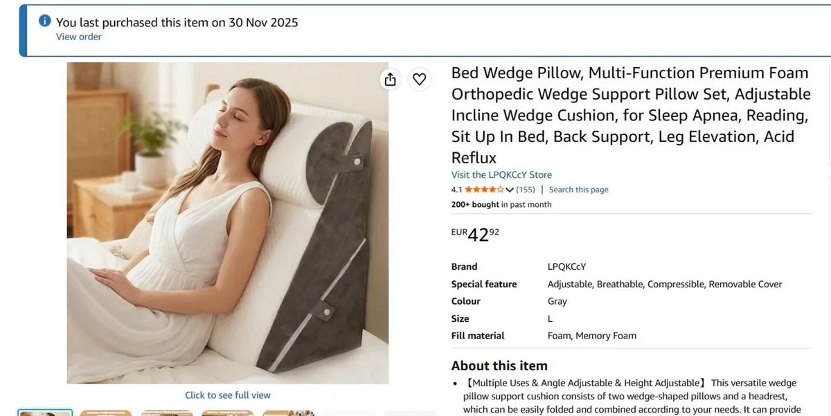 Back support for bed - Image 1