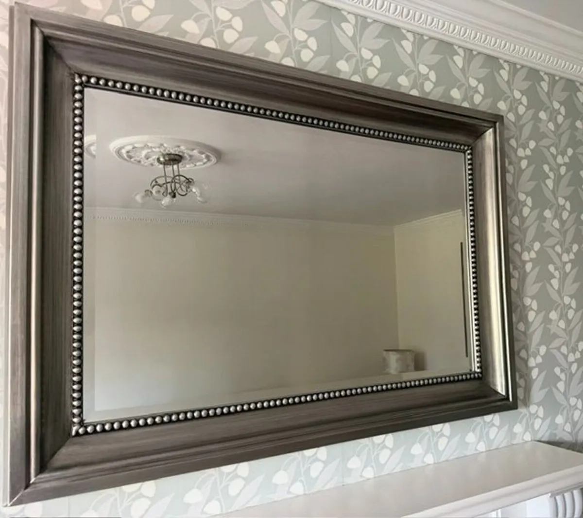 Silver Pewter Mirror - Image 1