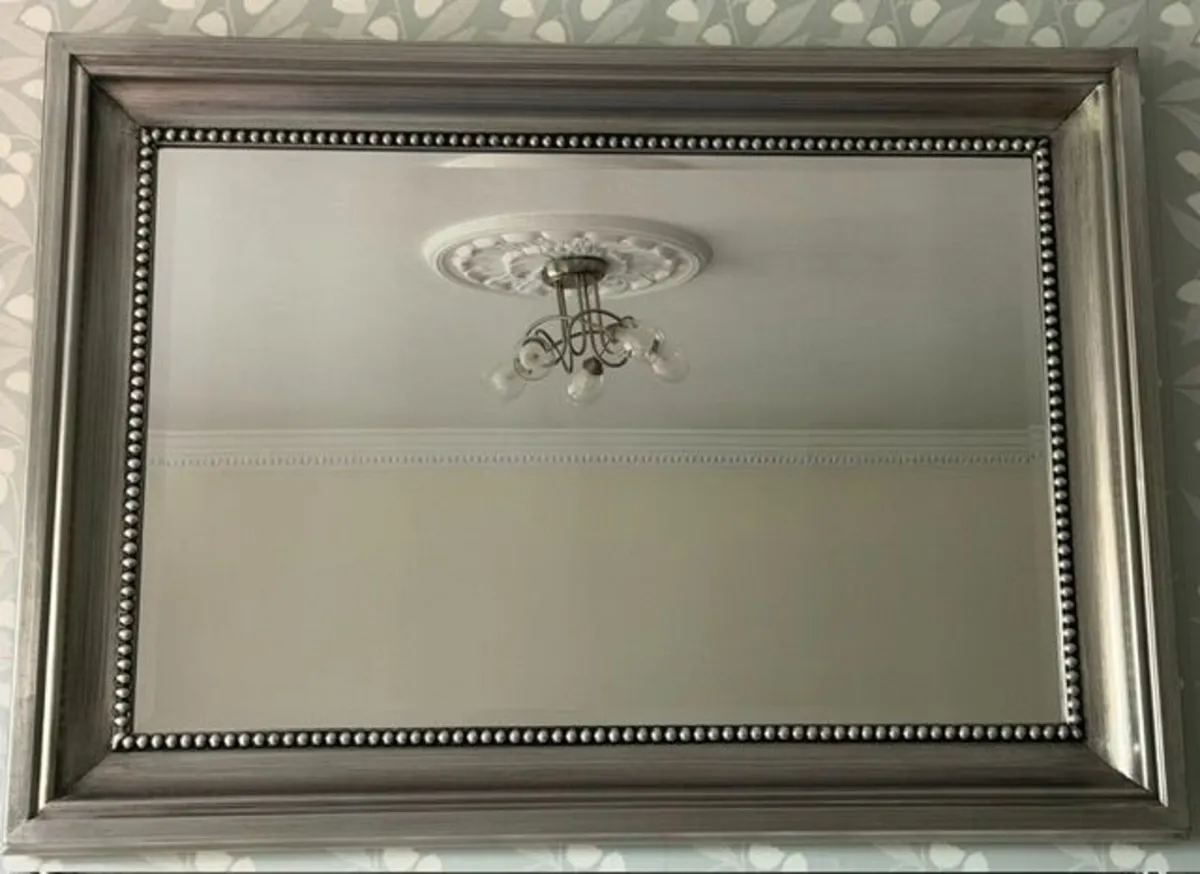 Silver Pewter Mirror - Image 2