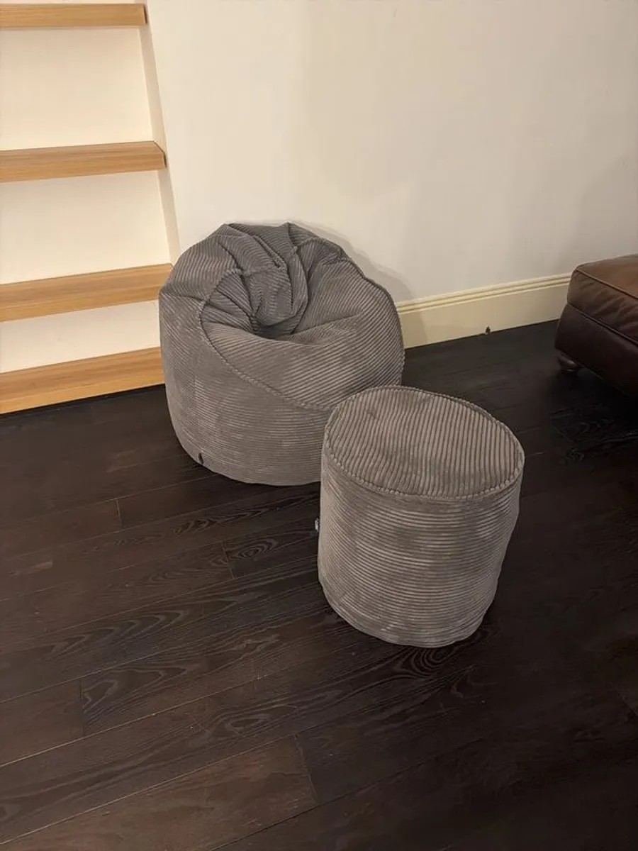 Beanbag Chair and Ottoman - Image 2