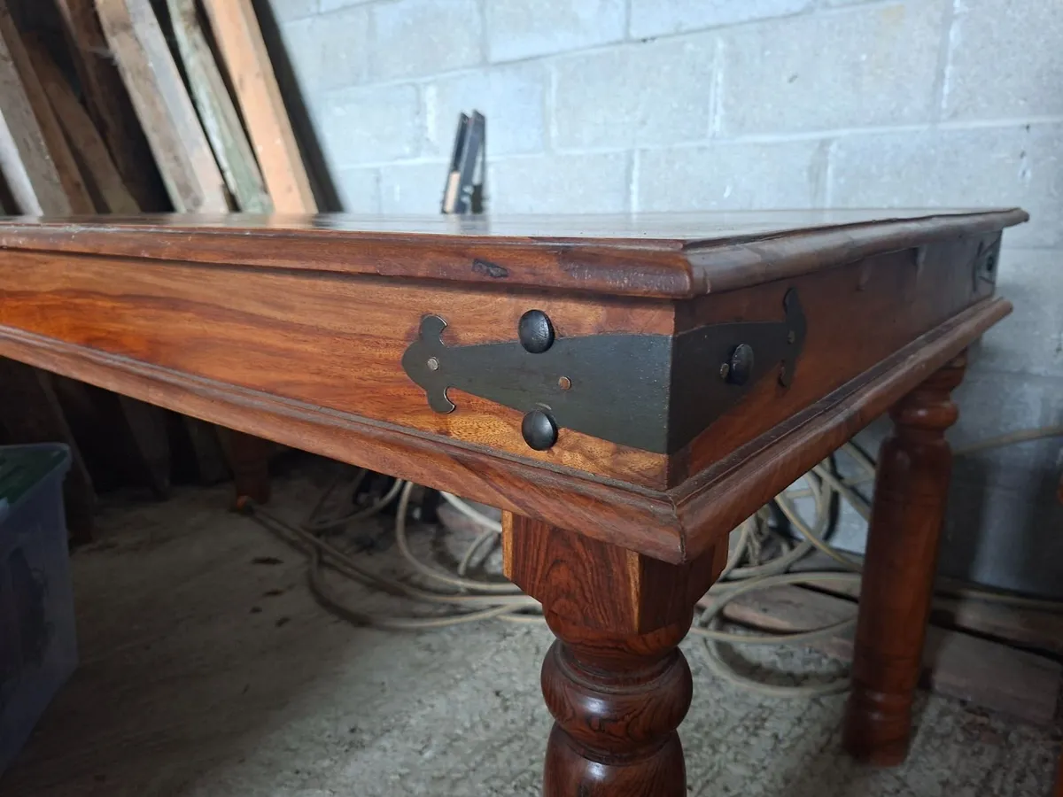 Sheesham (Indian Rosewood) Dining Table & Chairs - Image 3