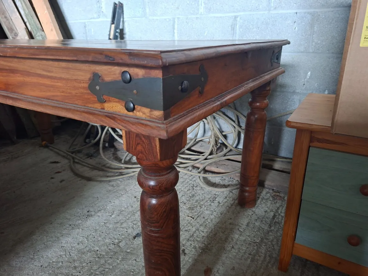 Sheesham (Indian Rosewood) Dining Table & Chairs - Image 4