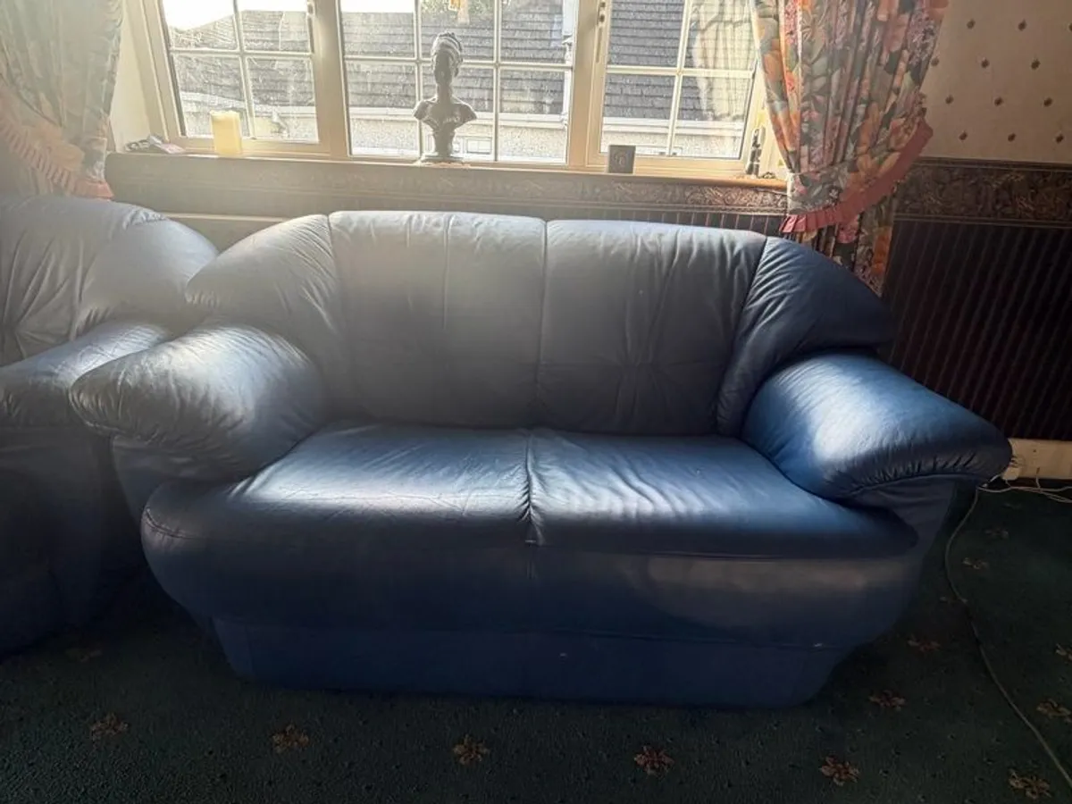 Two seater and armchair  , leather. - Image 3