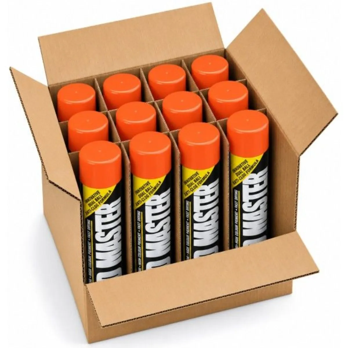Line Marker Spray Paint Orange BOX OF 12 - Image 1