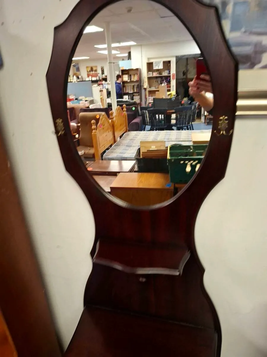 VINTAGE WOODEN HALL MIRROR - Image 4