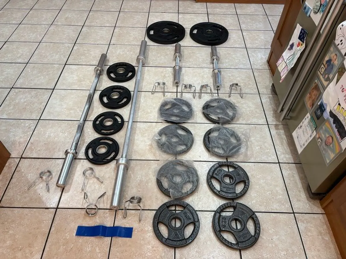 Additional Olympic Bars And Numerous Plates Set, Great Collection Or In Addition To Existing Set!!! - Image 3