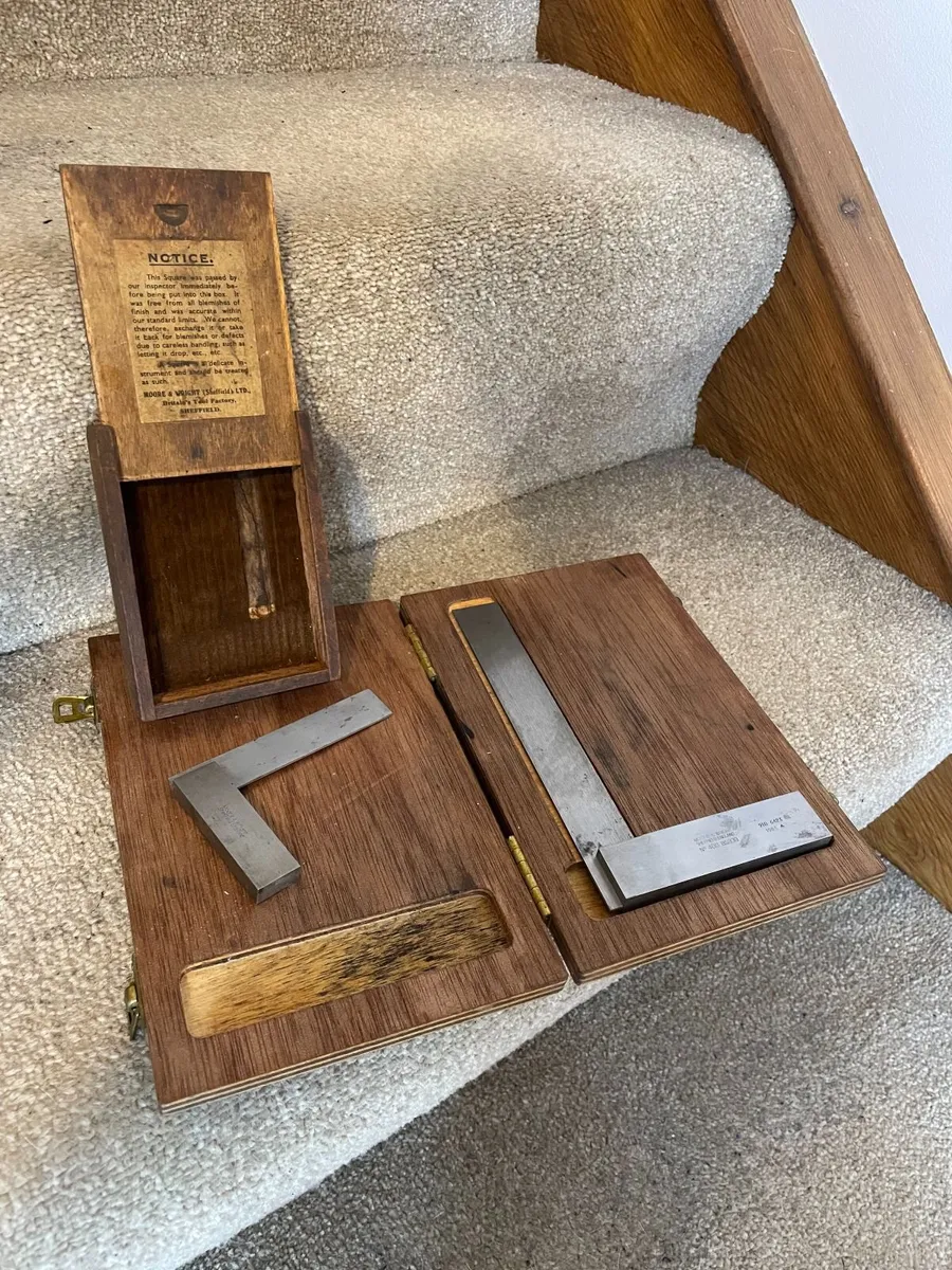 Vintage Moore & Wright precision engineers squares - Image 1