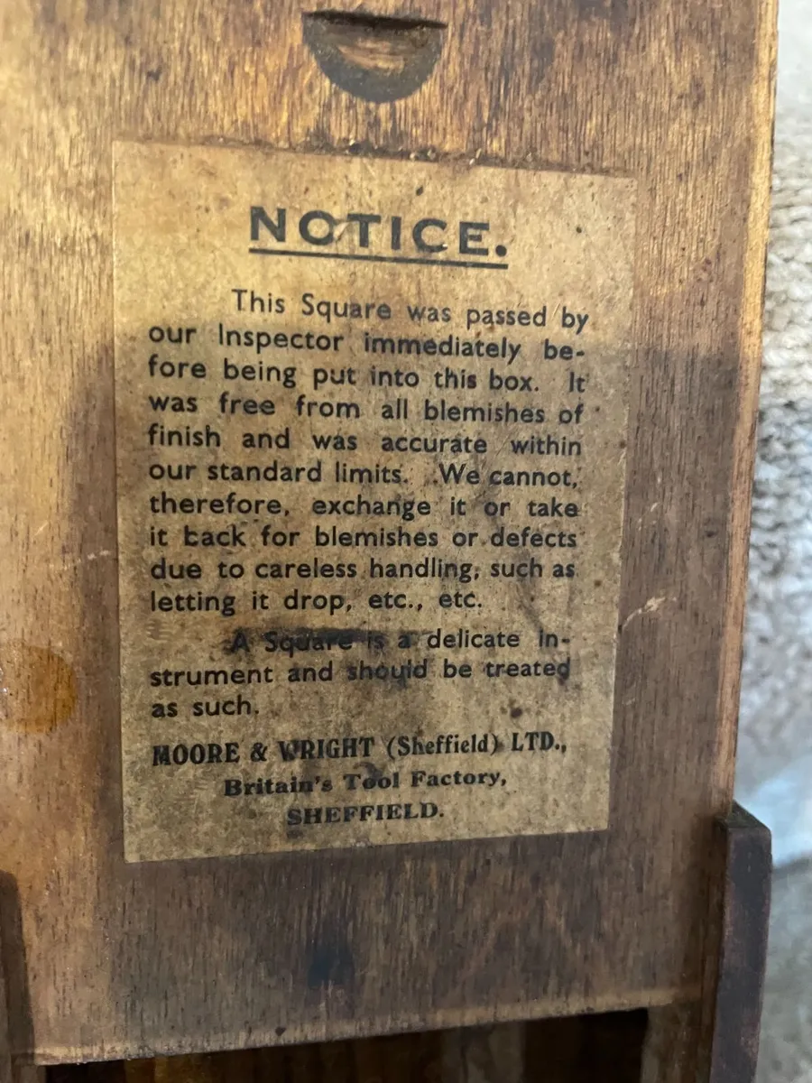 Vintage Moore & Wright precision engineers squares - Image 4