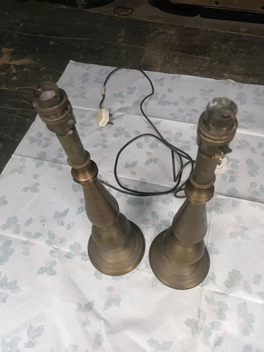 Pair of Brass Lamps - Image 2