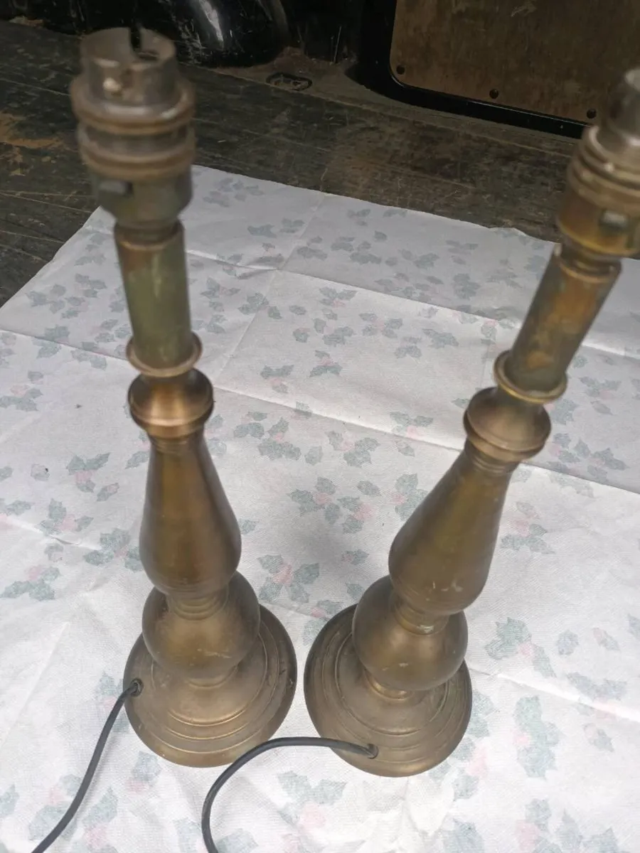 Pair of Brass Lamps - Image 3