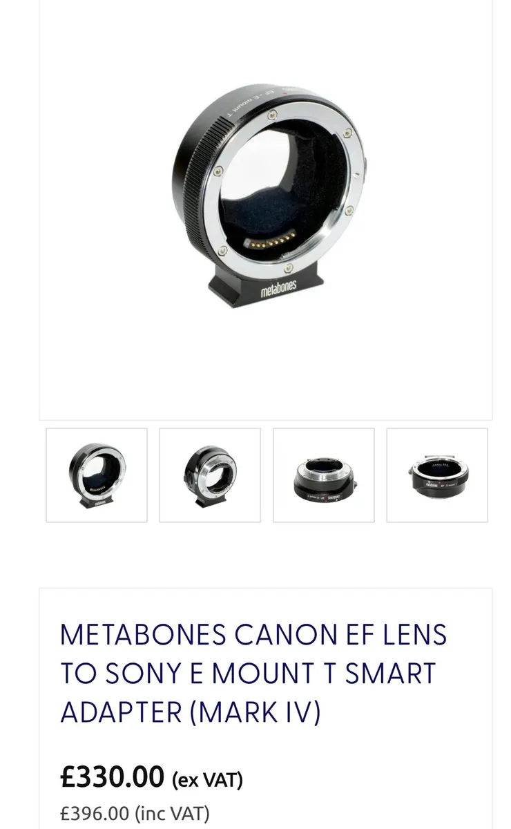 Metabones Sony Canon adapter EF to E MARK IV