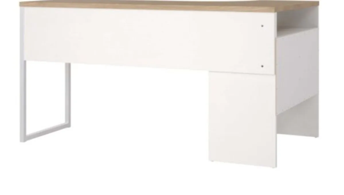 Function Plus Corner Desk White/Oak - Image 1