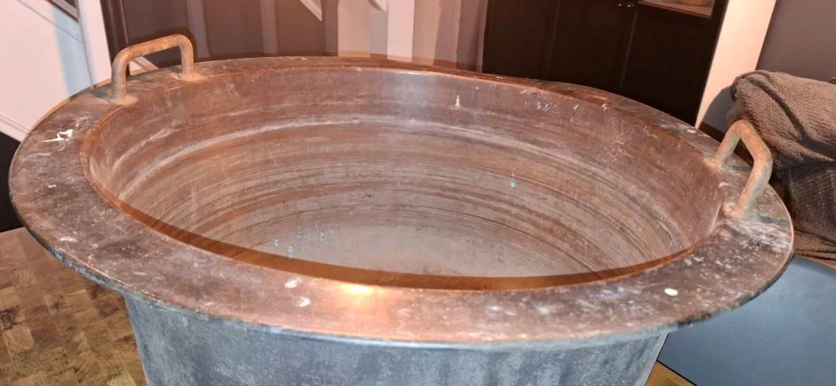 Antique Large Copper Vat - Image 2