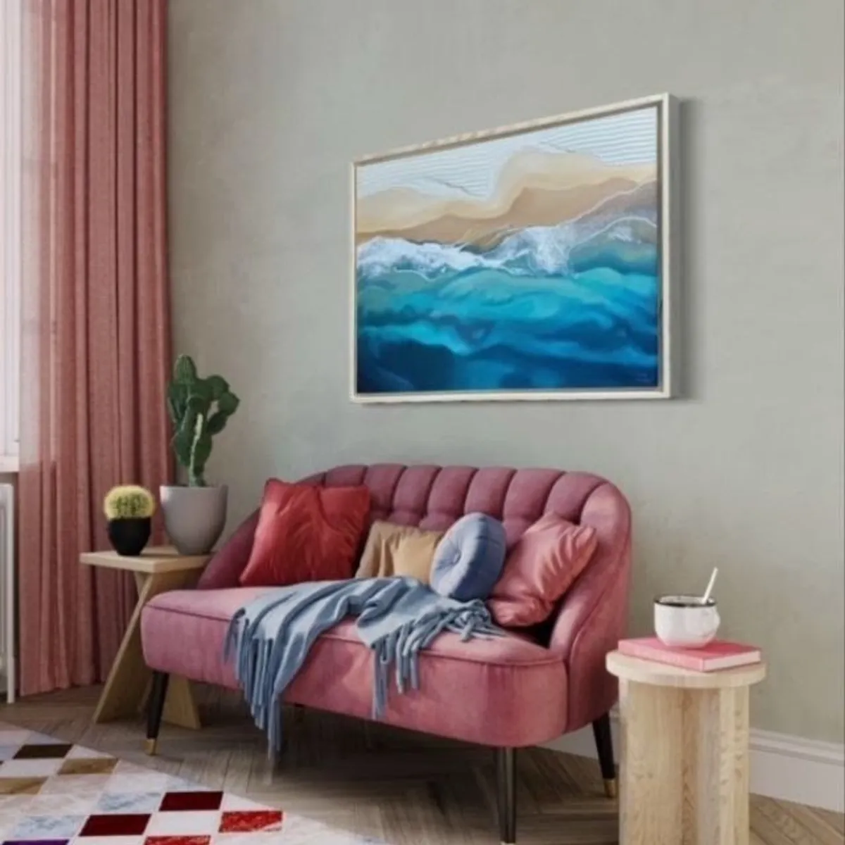 Large Framed Artwork by Lillian Ecock - Image 3