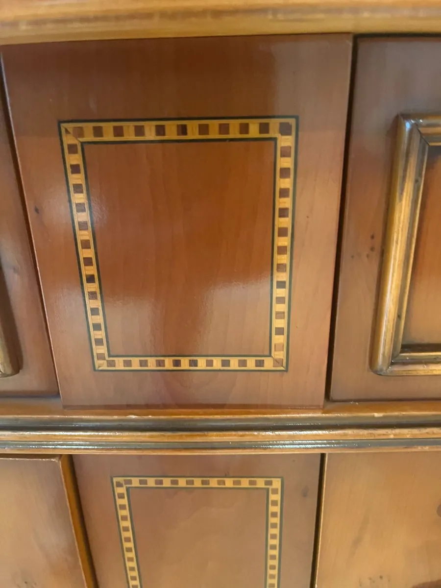 Large Cherrywood Dresser,Yew Sideboard,Glass Table - Image 2