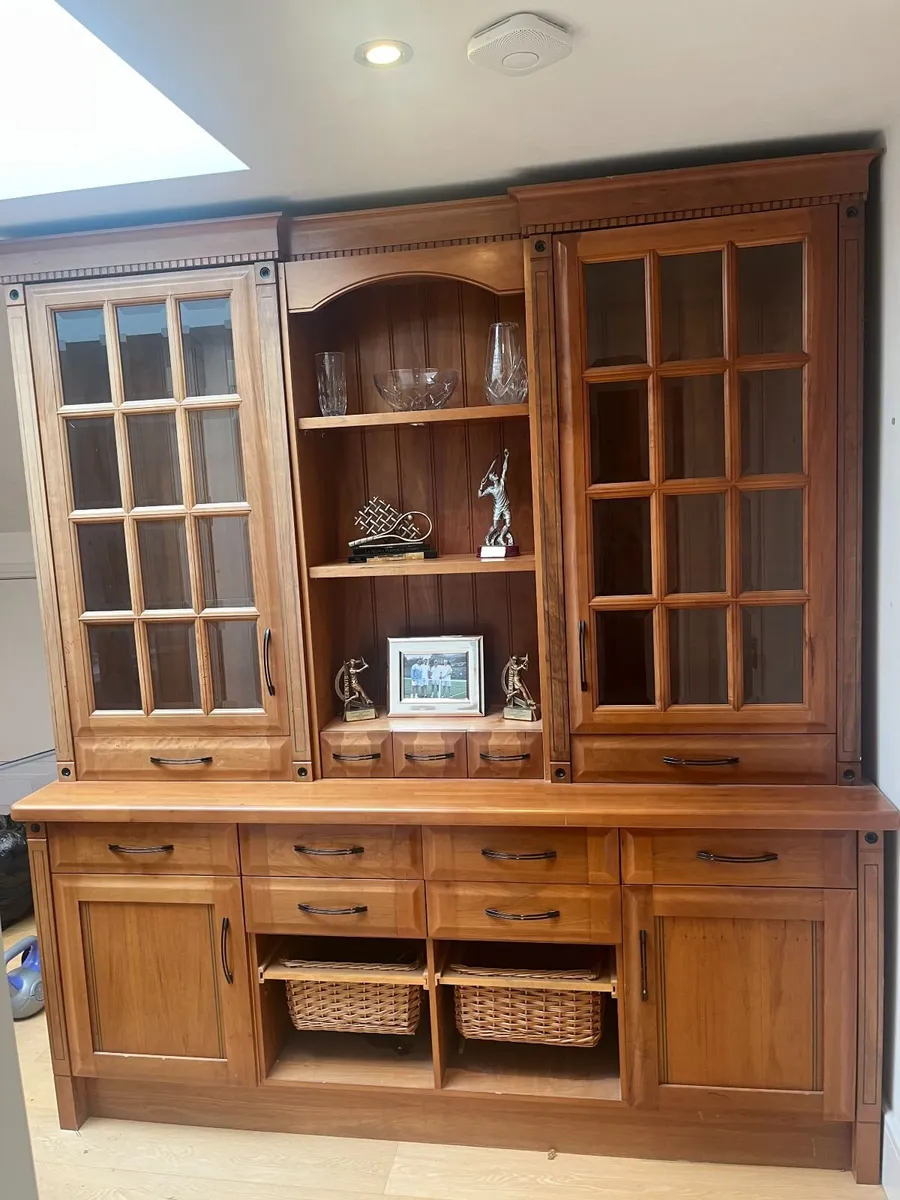 Large Cherrywood Dresser,Yew Sideboard,Glass Table - Image 1