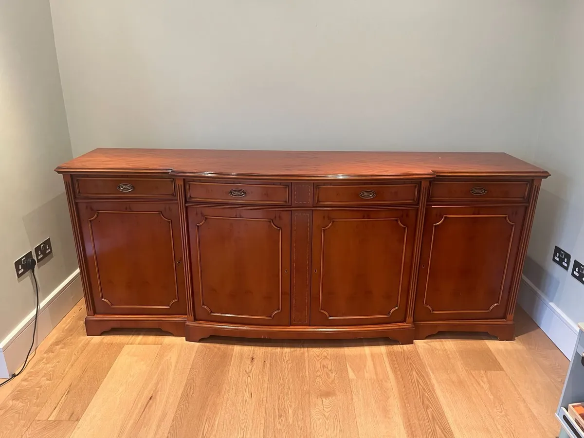 Large Cherrywood Dresser,Yew Sideboard,Glass Table - Image 3