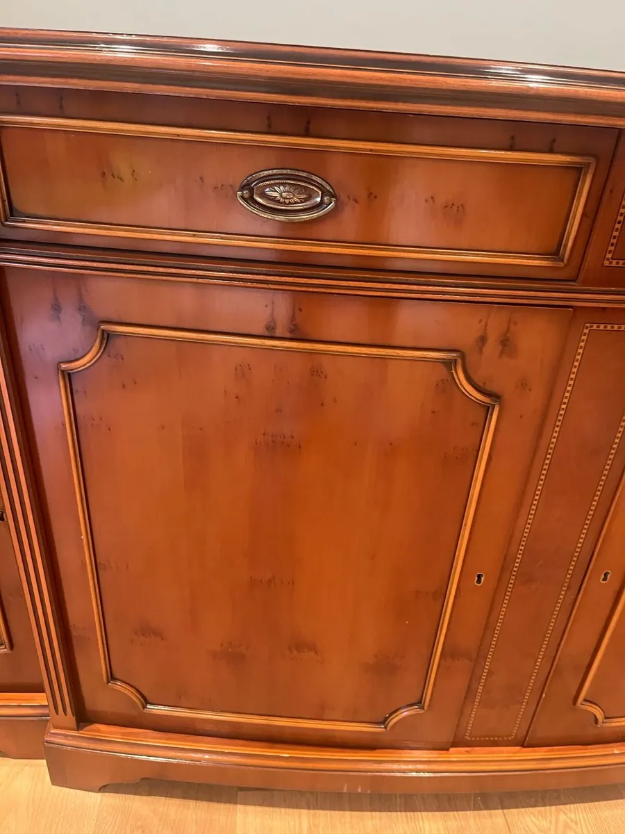Large Cherrywood Dresser,Yew Sideboard,Glass Table - Image 4