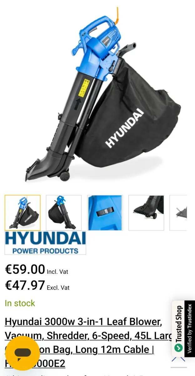 Leaf blower Hyundai 3000w 3-in-1 - Image 1