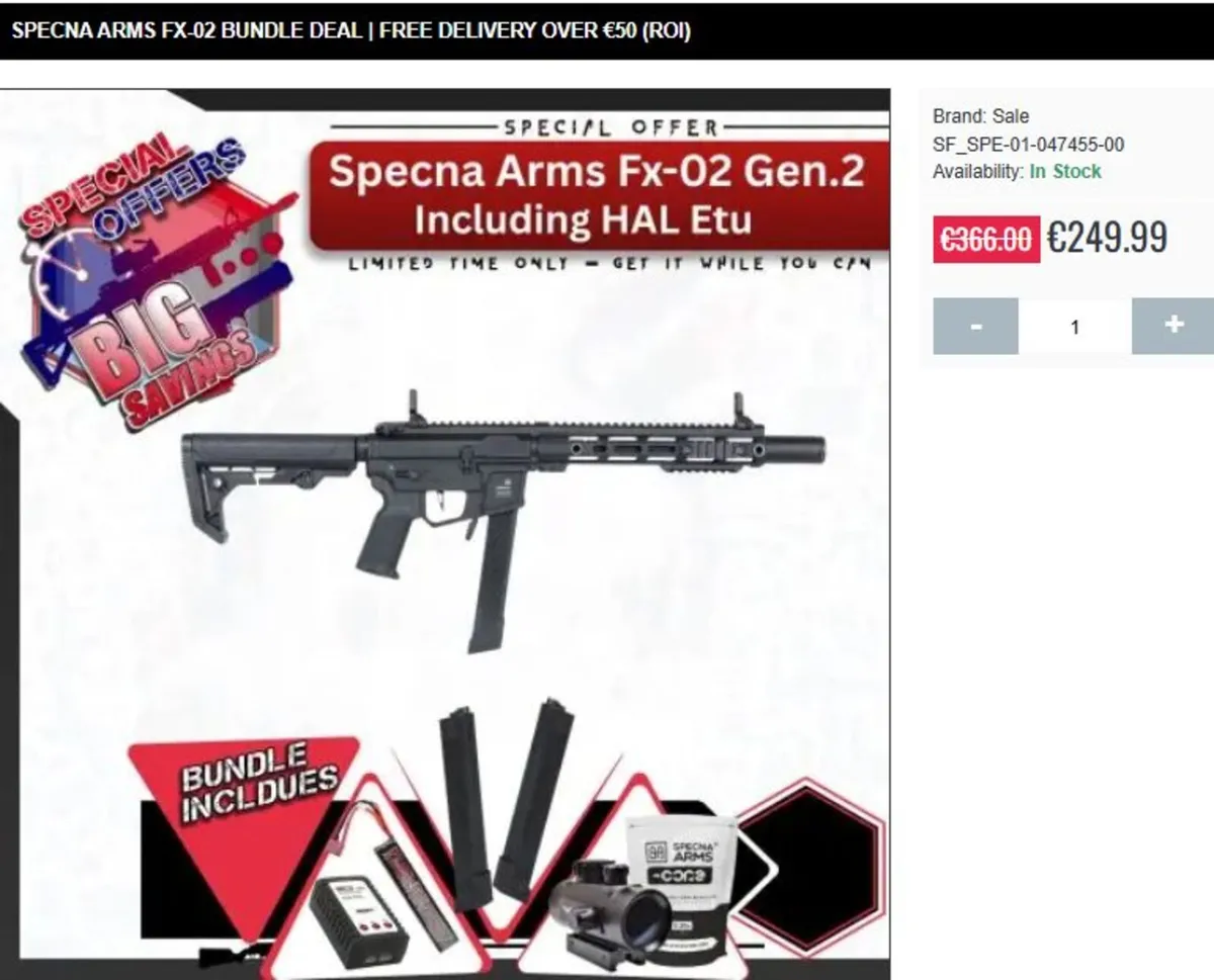 Specna Arms FX-02 Gen.2 Bundle Deal - As New