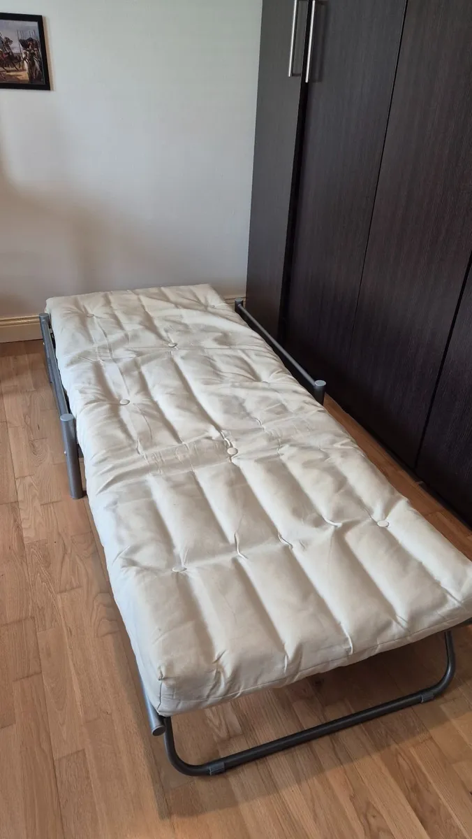 Single Futon Metal Sofa Bed with Mattress - Image 2