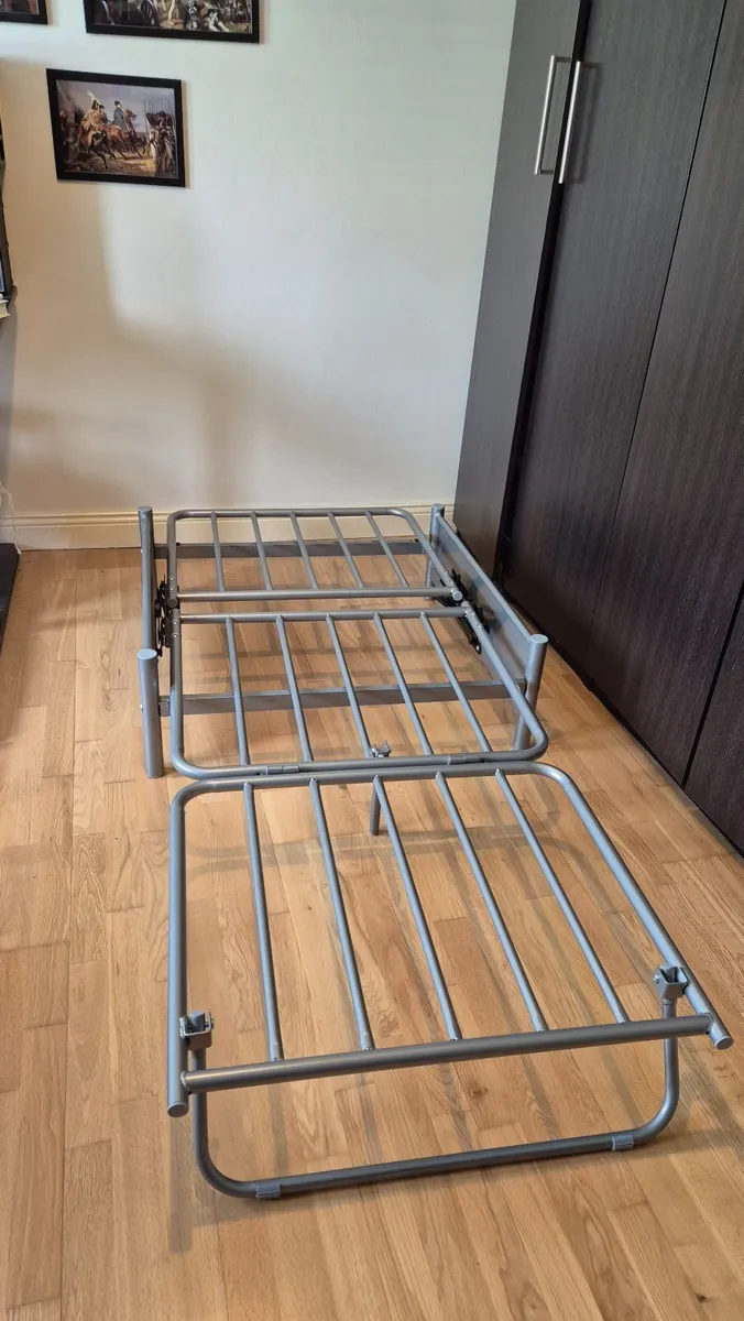 Single Futon Metal Sofa Bed with Mattress - Image 4