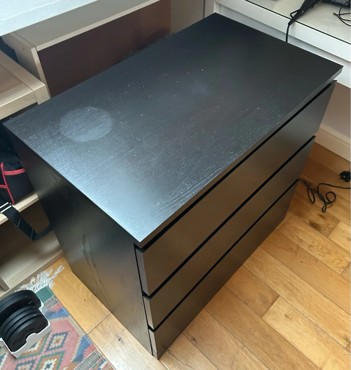 IKEA Malm chest of 3 drawers - Black - Image 3