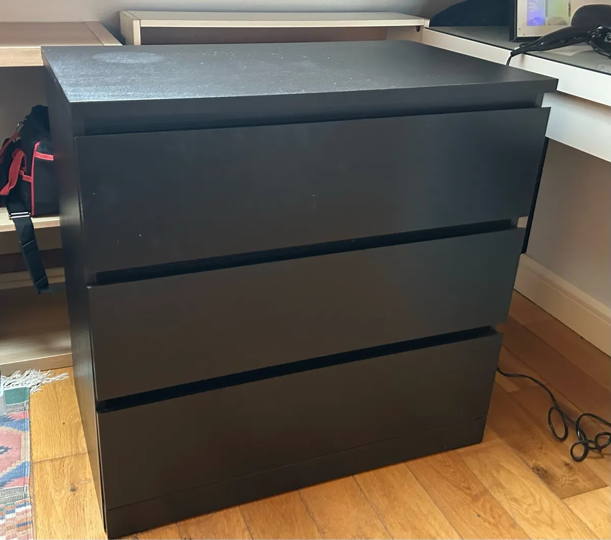 IKEA Malm chest of 3 drawers - Black - Image 2