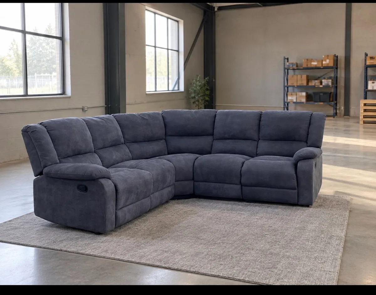 Charcoal grey recliner sofa - Image 1