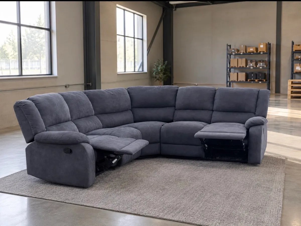 Charcoal grey recliner sofa - Image 2