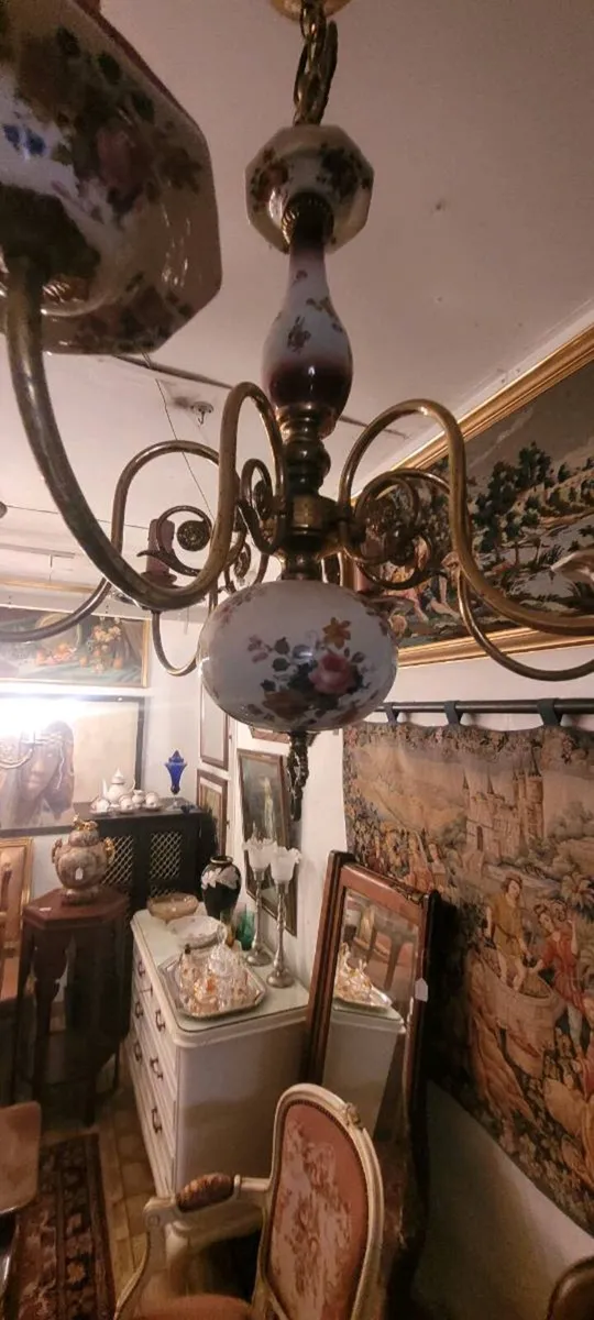 French porcelain chandalier - Image 2