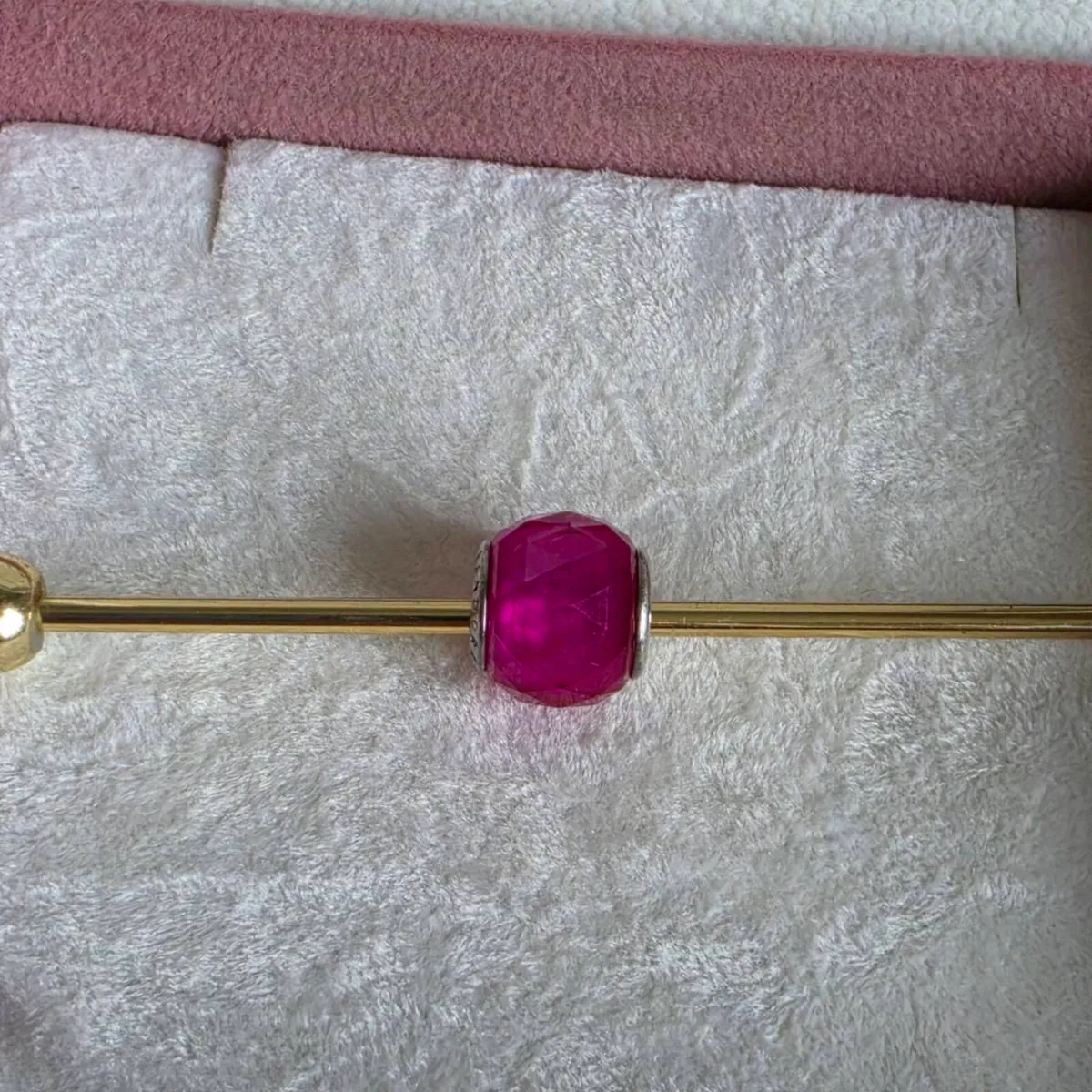 Pandora faceted hot pink charm excellent condition - Image 2