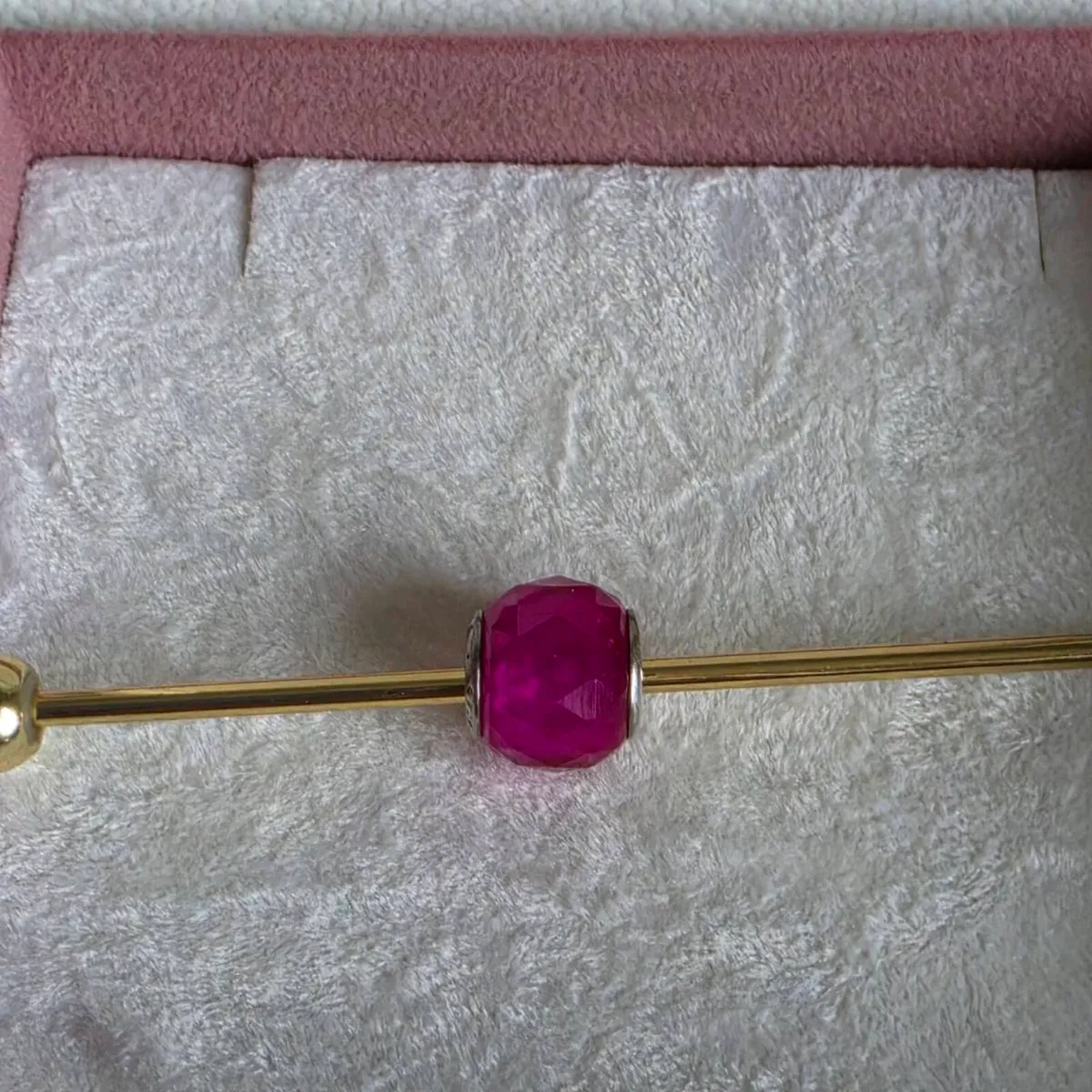 Pandora faceted hot pink charm excellent condition - Image 3