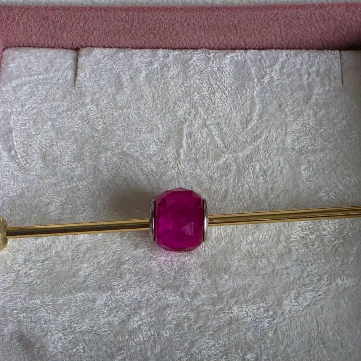 Pandora faceted hot pink charm excellent condition - Image 4