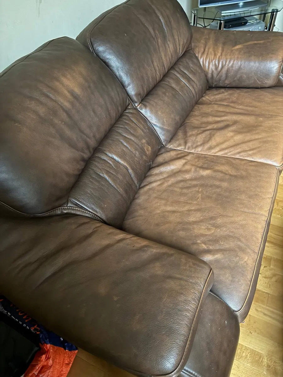 Leather Sofa Suite - Image 1