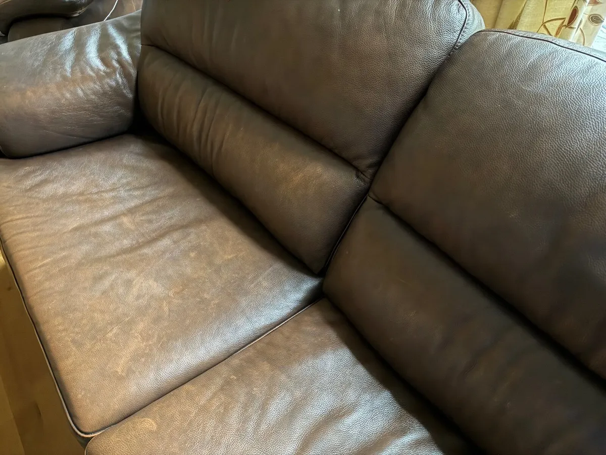 Leather Sofa Suite - Image 2