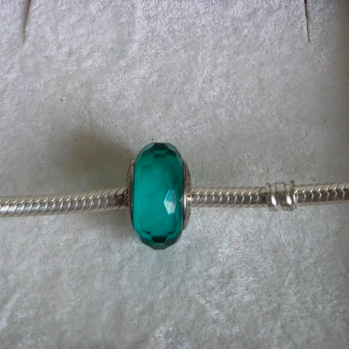 Pandora teal fascinating faceted murano Clcharm - Image 4