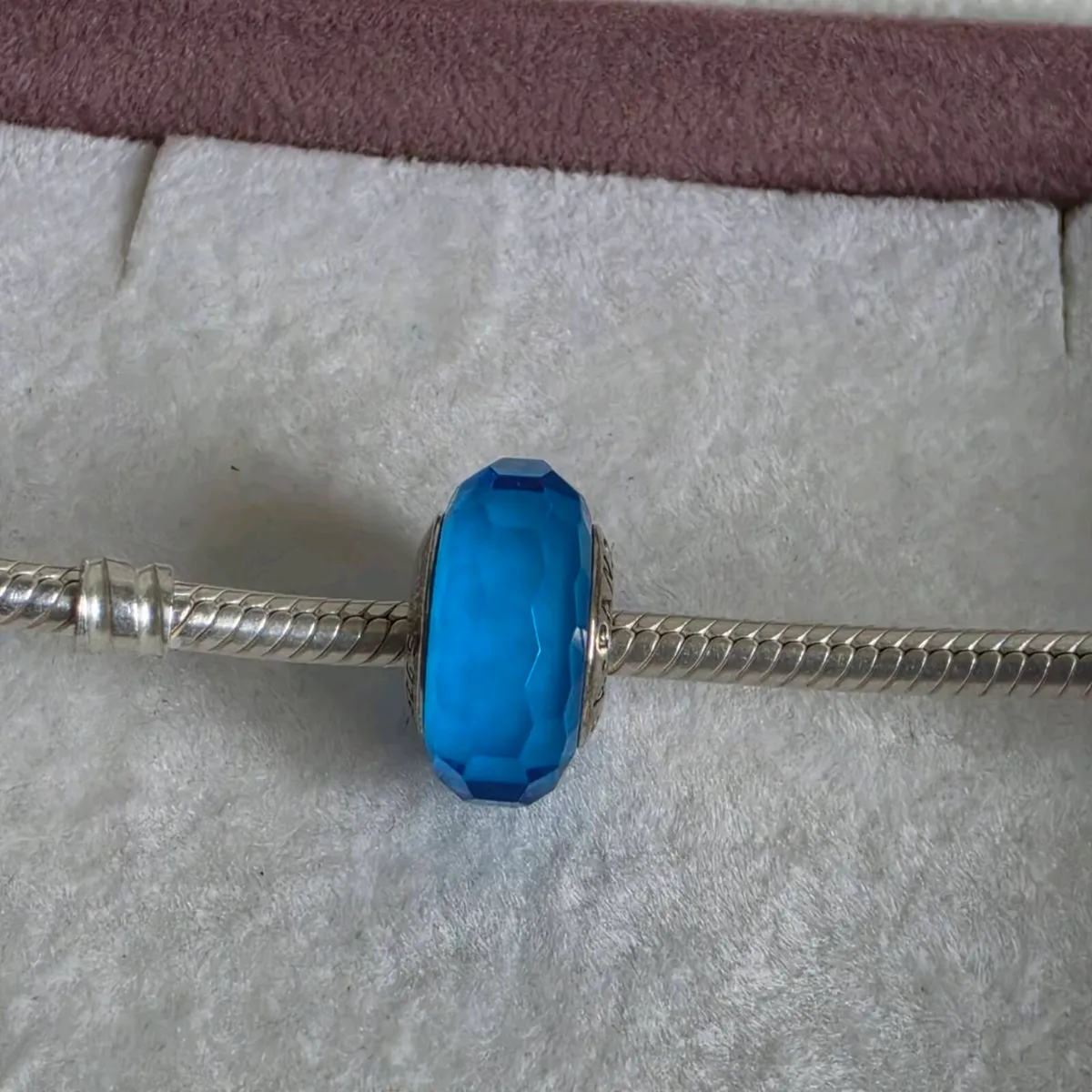 Pandora aqua fascinating faceted murano glass - Image 3