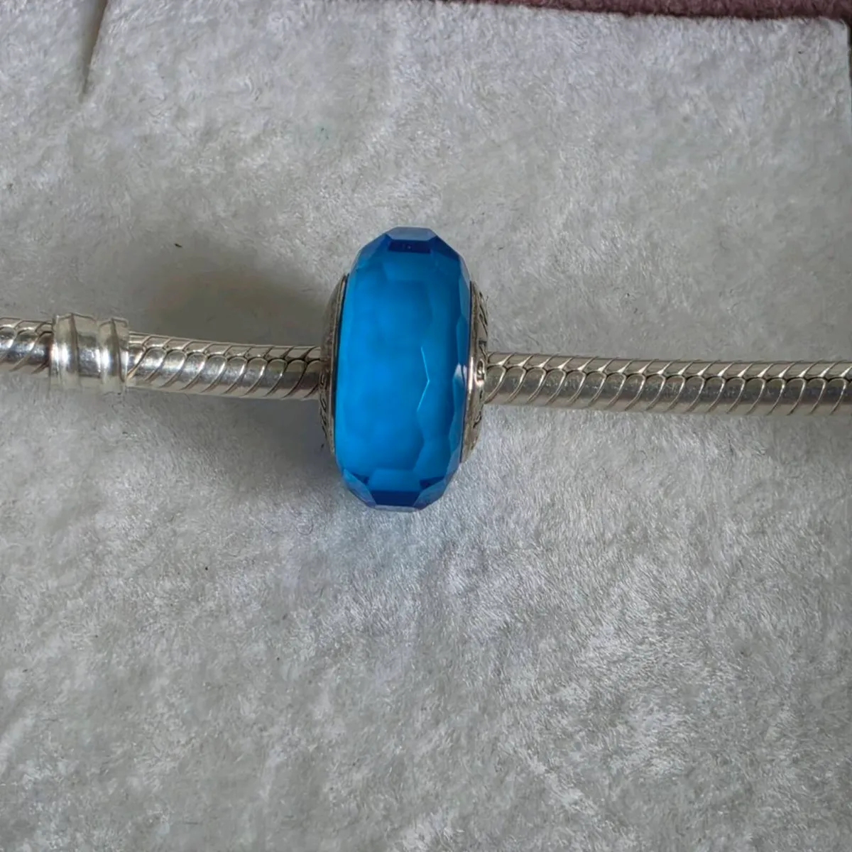 Pandora aqua fascinating faceted murano glass - Image 1