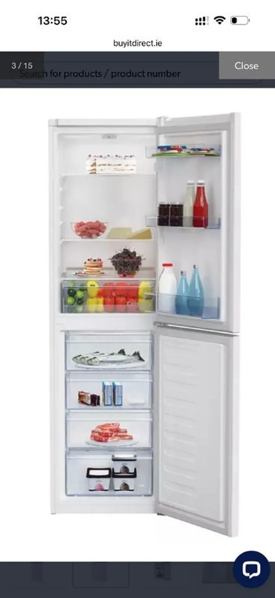Refurbished Beko CFG4582W Freestanding 270 Litre 50/50 Frost Free Fridge Freezer White - Image 1